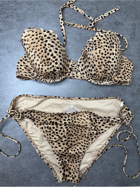 Shade & Shore Other - Shade & Shore Leopard Print Bikini — Tan & Black